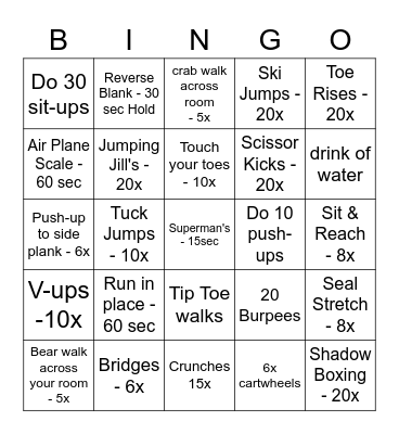 Thanksgiving Break Bingo Card
