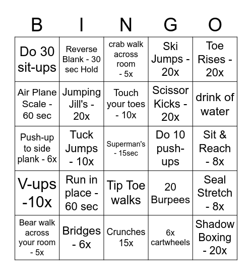 Thanksgiving Break Bingo Card