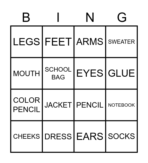 BINGO Card