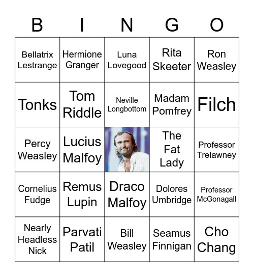 HP Characters Trivia Bingo Card