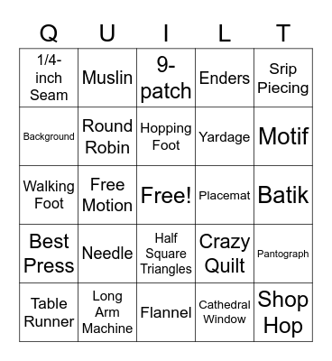 DTQG December Bingo Card