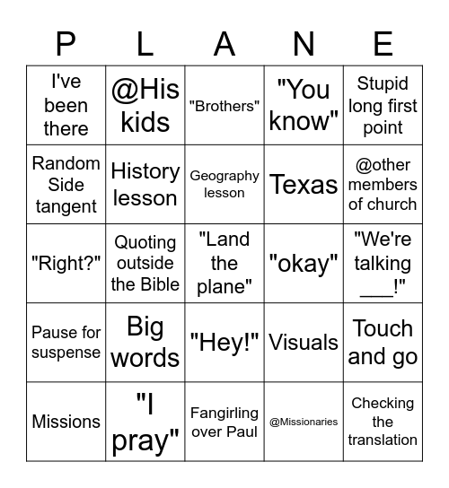 Troy B-Bingo Card