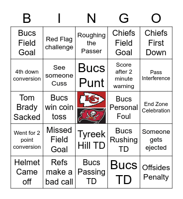 SUPERBOWL SUNDAY FUNDAY Bingo Card