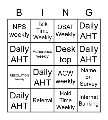 Amigos Bingo Card