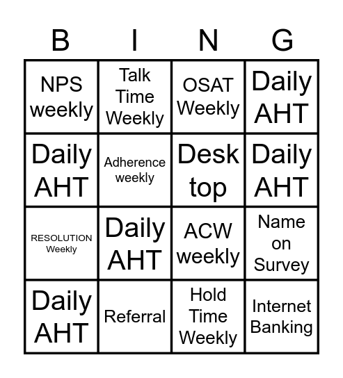 Amigos Bingo Card