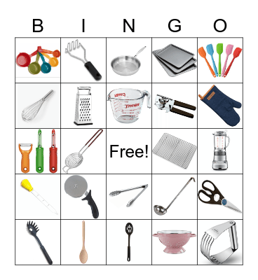 Kitchen Equipment Bingo Card