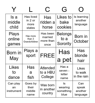 Get-to-Know-You Bingo Card