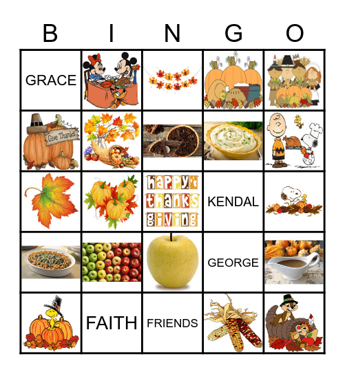 THANKSGIVING Bingo Card