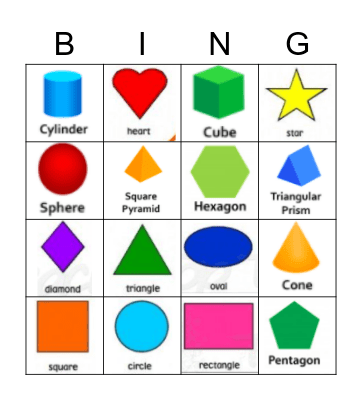 Shape Bingo Card