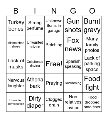 Rockwell Thanksgiving Bingo Card