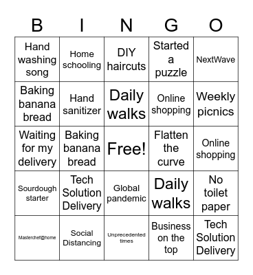 TSD Bingo Card