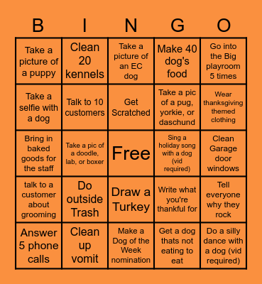 Thanksgiving Bingo! Bingo Card