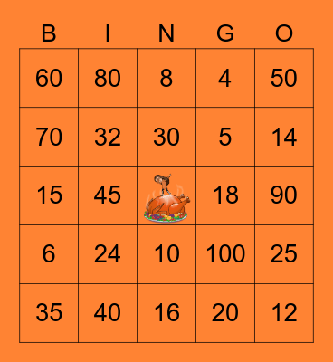 Multiplication Bingo (10s, 5s, 4s, and 2s) Bingo Card