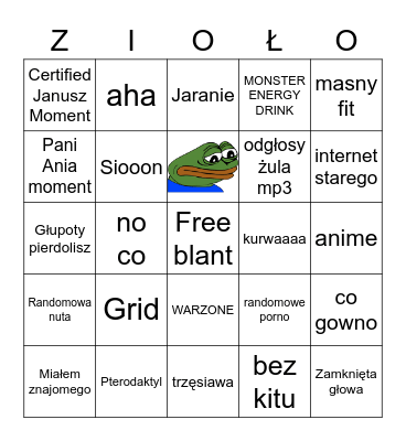 JanuszBingo Card