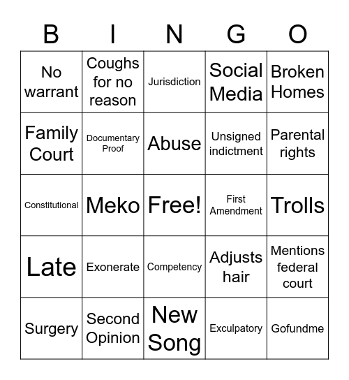 Franny and Arlena Derp 2 Bingo Card