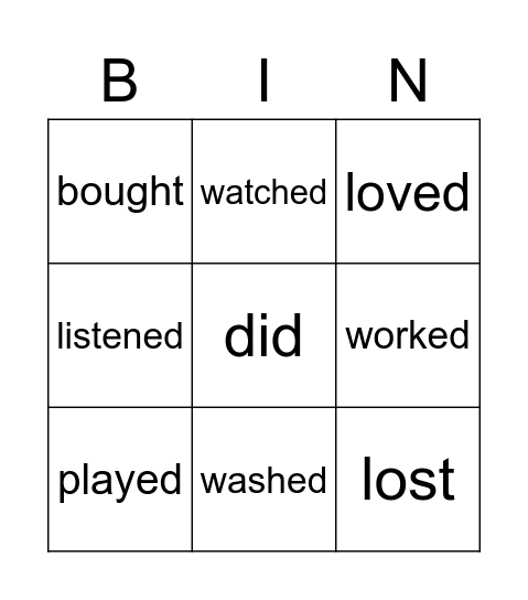Regular and Irregular Bingo Card