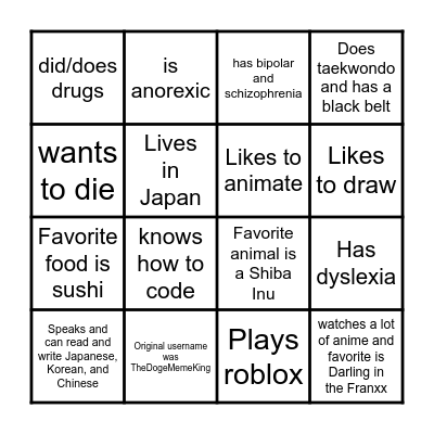 Lost_Shiba Bingo Card
