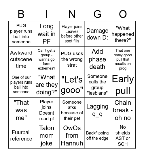 E8S Bingop Bingo Card