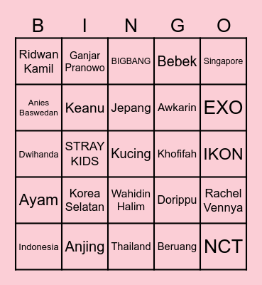 ララ。 Bingo Card