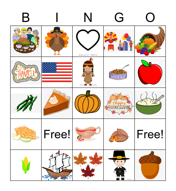 Thanksgiving Bingo Card