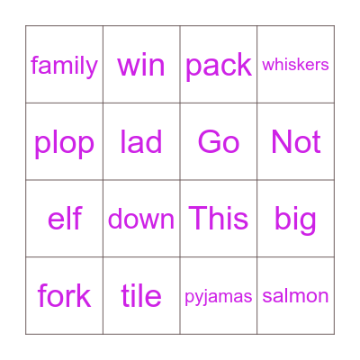 TEST Bingo Card
