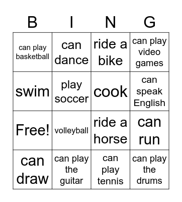 PT1 - Abilities Bingo Card
