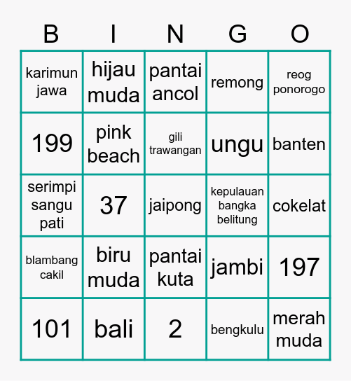 punya wheein! Bingo Card
