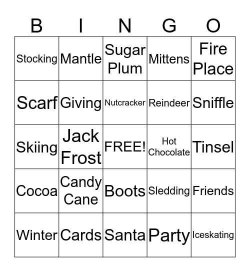 Holiday BINGO Card