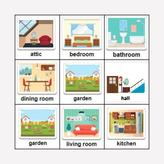 PARTS OF THE HOUSE BINGO Card