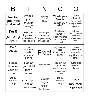 BINGO! Bingo Card
