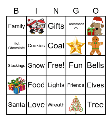 Holiday Bingo - OMMS Bingo Card