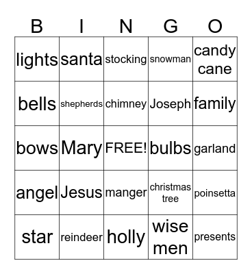 Christmas Bingo Card