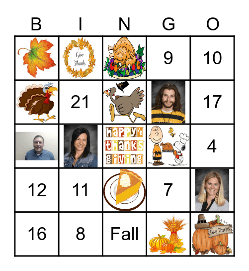 THANKSGIVING Bingo Card