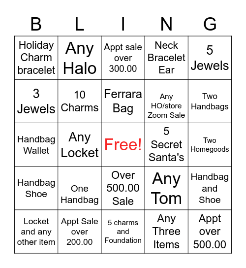 Brighton Bingo Card