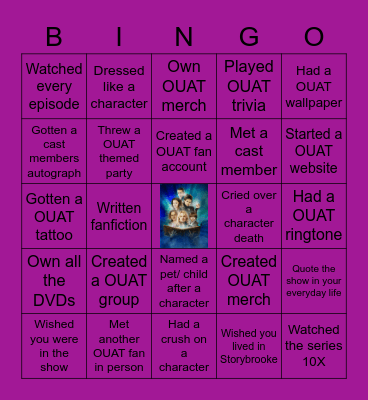ONCE UPON A TIME Bingo Card