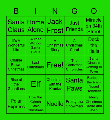 Christmas Bingo Card