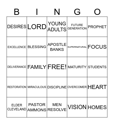 CHAIN BREAKERS Bingo Card