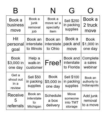 CSR Bingo Card