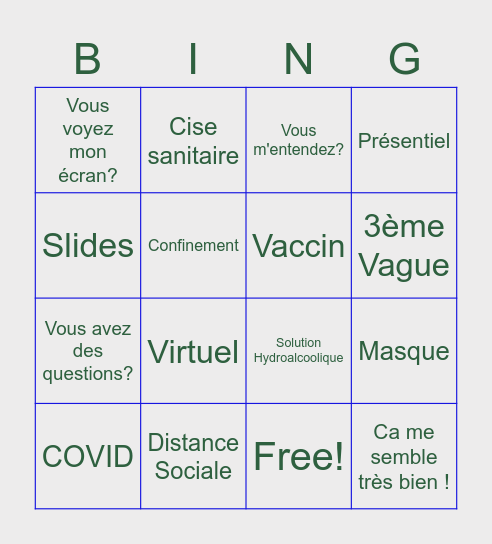 Zoom Bingo Card Bingo Card