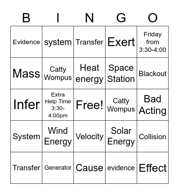 Science Vocab Bingo- Amplify 8, Ch 1-2 Bingo Card