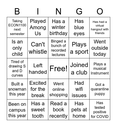 SLG Icebreaker Bingo Card