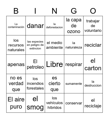 Av2: 8.1 Lotería Bingo Card