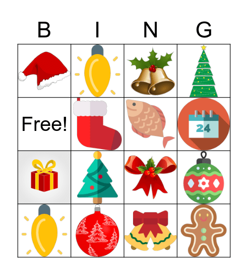 Boże Narodzenie Bingo Card