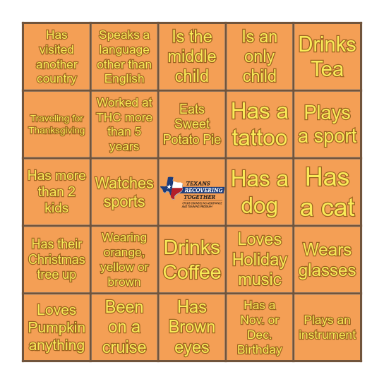 TRT CCP BINGO Card