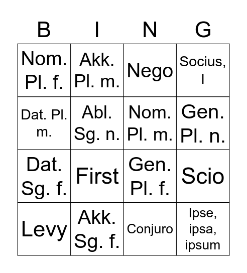 IPSE - BINGO Card