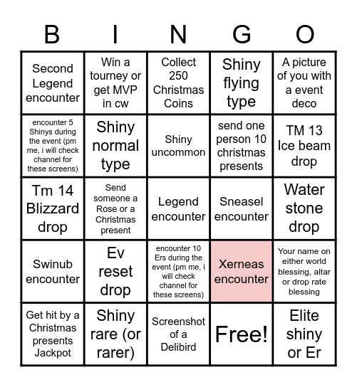 ppo christmas bingo Card