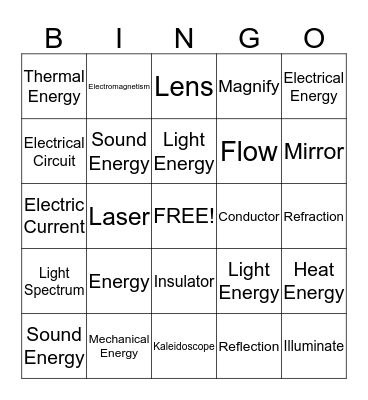 Science Review 5.6ABC Bingo Card