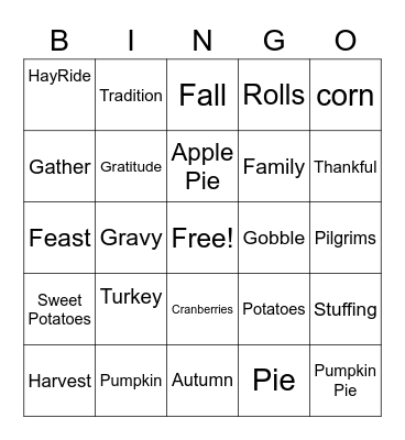 Thanksgiving Bingo Card