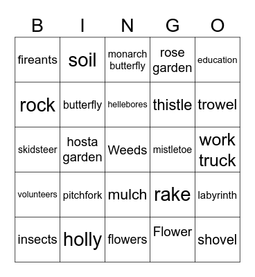 Holiday Garden Bingo Card