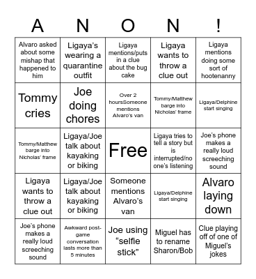 Figueras Fishbowl (Thanksgiving) Bingo Card